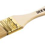 Кисть плоская 38мм, нат.щетина, деревянная ручка,DEXX 0100-038